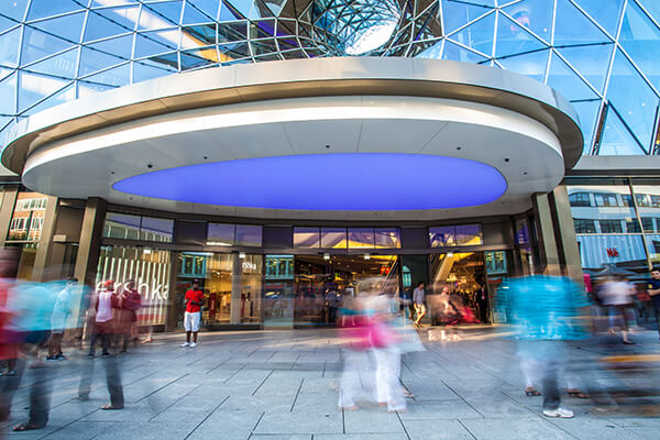 Schiebetueren im Einkaufszentrum MyZeil