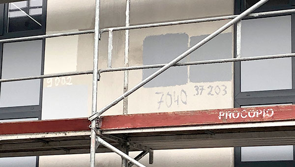 Bautagebuch  Farbmuster fr die Gestaltung der Fassade